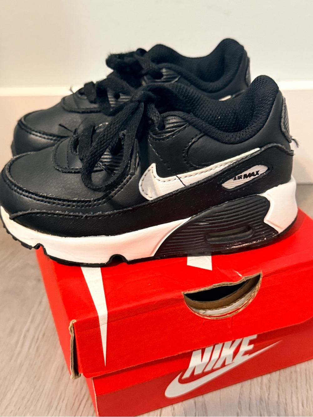 Nike Toddler Black & White Air Max Style Sneakers